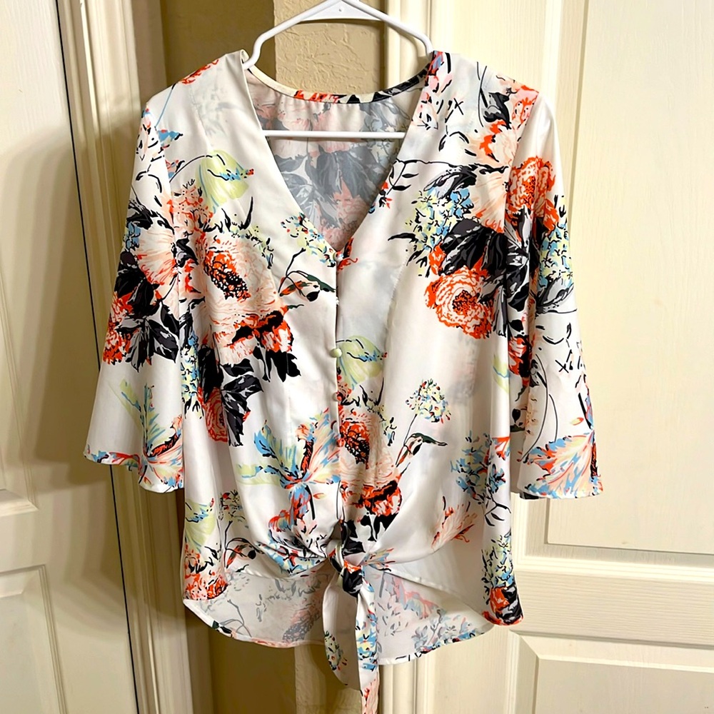 Cute high low silky blouse